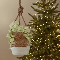 Cheap 🥰 Dunelm Wicker Hanging Basket Planter 👏