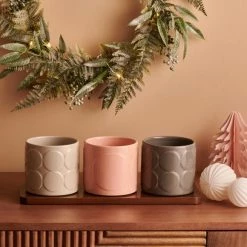 New 🔔 Set of 3 Elements Plant Pots on Bamboo Tray 🔔