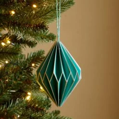Buy 👏 Dunelm Teal and Silver Diamond Paper Decoration ⭐