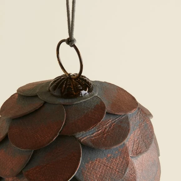 Promo โญ Dunelm Grey and Brown Fin Ball Paper Decoration โค๏ธ - Image 2