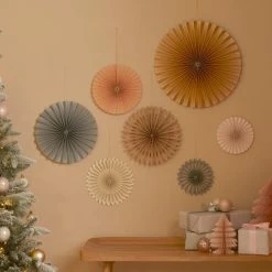 Hot Sale 🔔 Dunelm Set of 7 Boho Paper Fans ⭐
