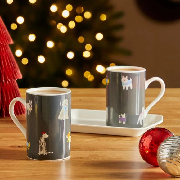 Wholesale ๐ Dunelm ๐ Dogs Twin Tea Set Mugs and Tray ๐คฉ