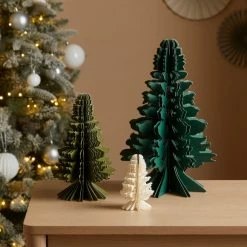 Buy 😀 Dunelm Set of 3 Green and Natural Ringlet Tree Decoration ⌛