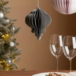 Buy 🎁 Dunelm 20cm Silver Paper Hanging Decoration 😍