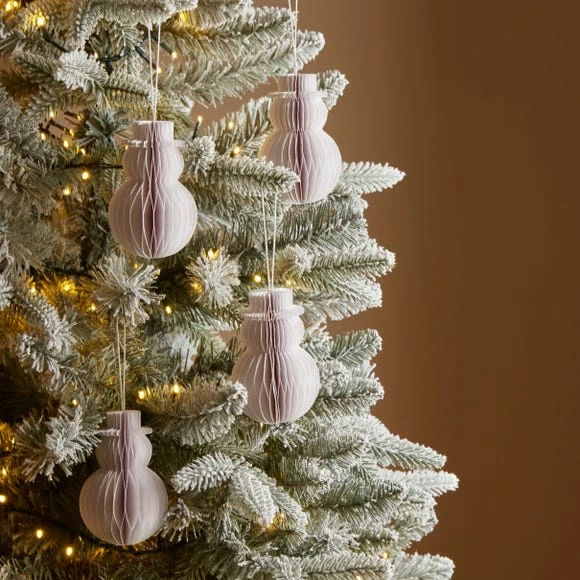 Best Sale ๐ Dunelm Set of 4 White Honeycomb Snowmen Paper Decorations ๐