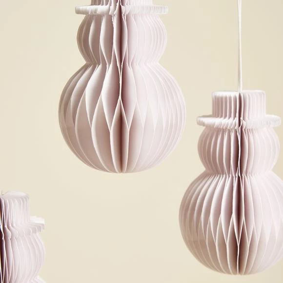 Best Sale ๐ Dunelm Set of 4 White Honeycomb Snowmen Paper Decorations ๐ - Image 2