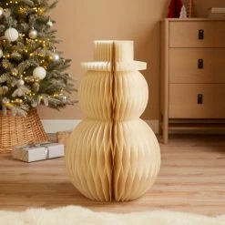 Discount ⌛ Dunelm 70cm White Honeycomb Snowman Decoration ✨