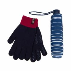 Hot Sale 💯 Totes totes Blue Stripe Supermini Umbrella and Glove Set 😀