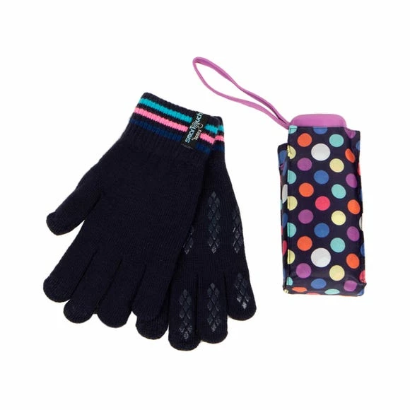 Discount 🥰 Totes totes Multicoloured Spots Compact Umbrella and Glove Set ❤️