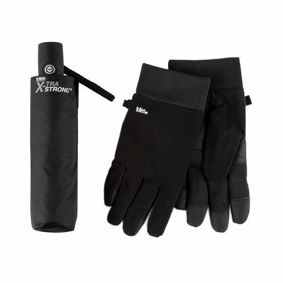 Cheap โ Totes totes Xtra Strong Umbrella and Glove Set Black โ